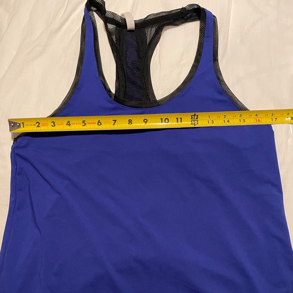 Fabletics royal blue and black mesh racerback tank - Picture 4 of 5